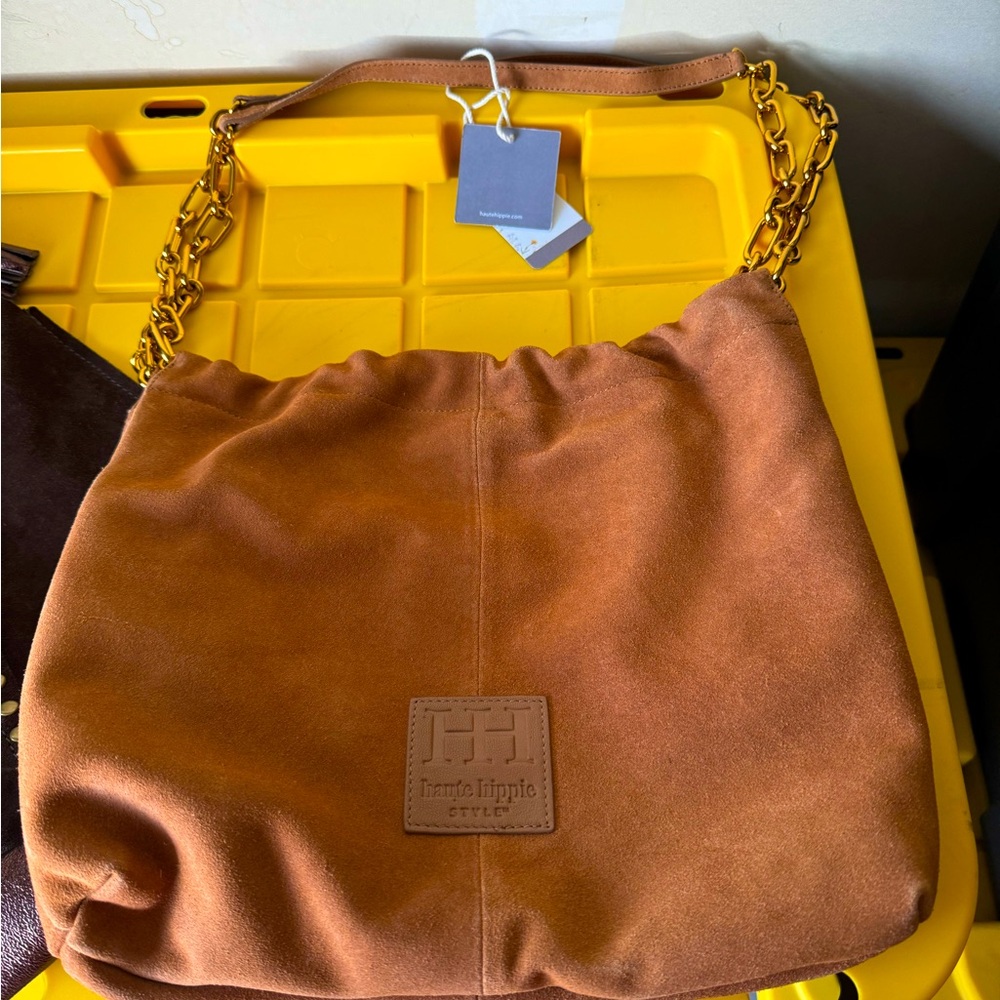 Suede hobo bag